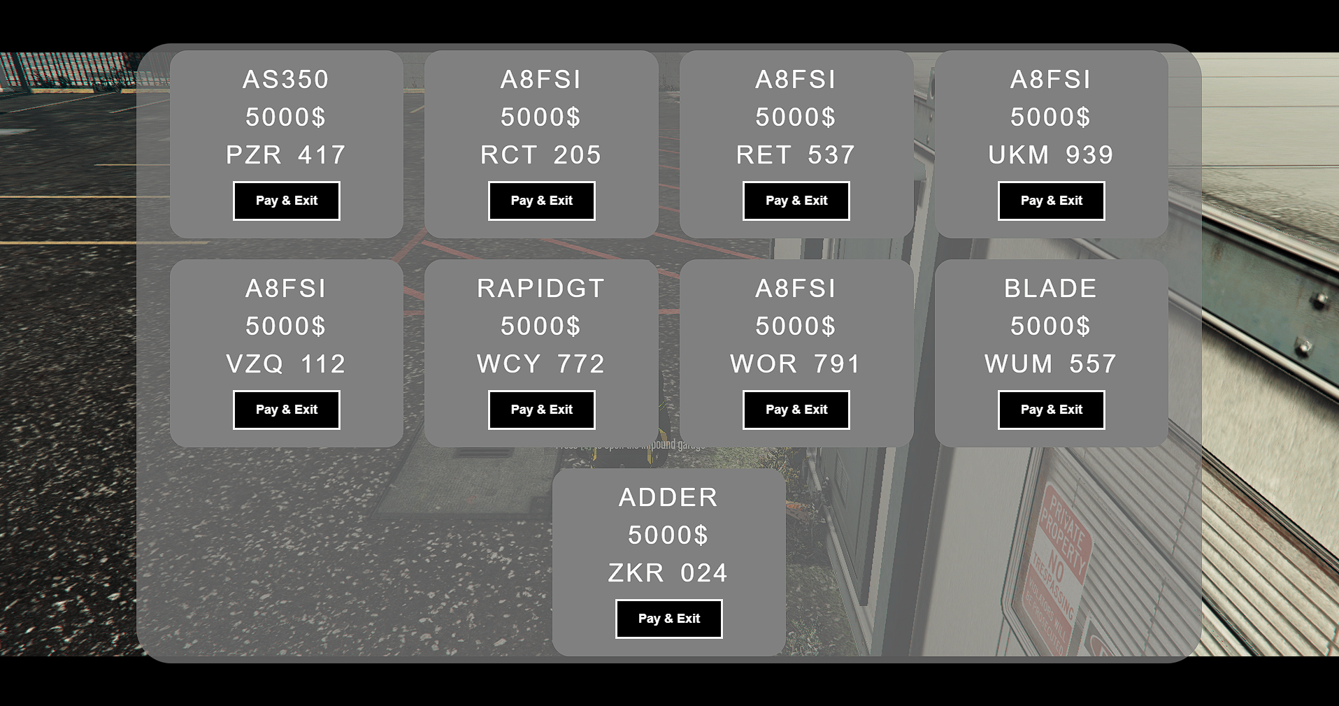 Impound Garages System